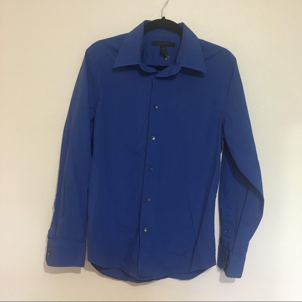 Express Long Sleeve Dress Shirt Medium Dark Blue